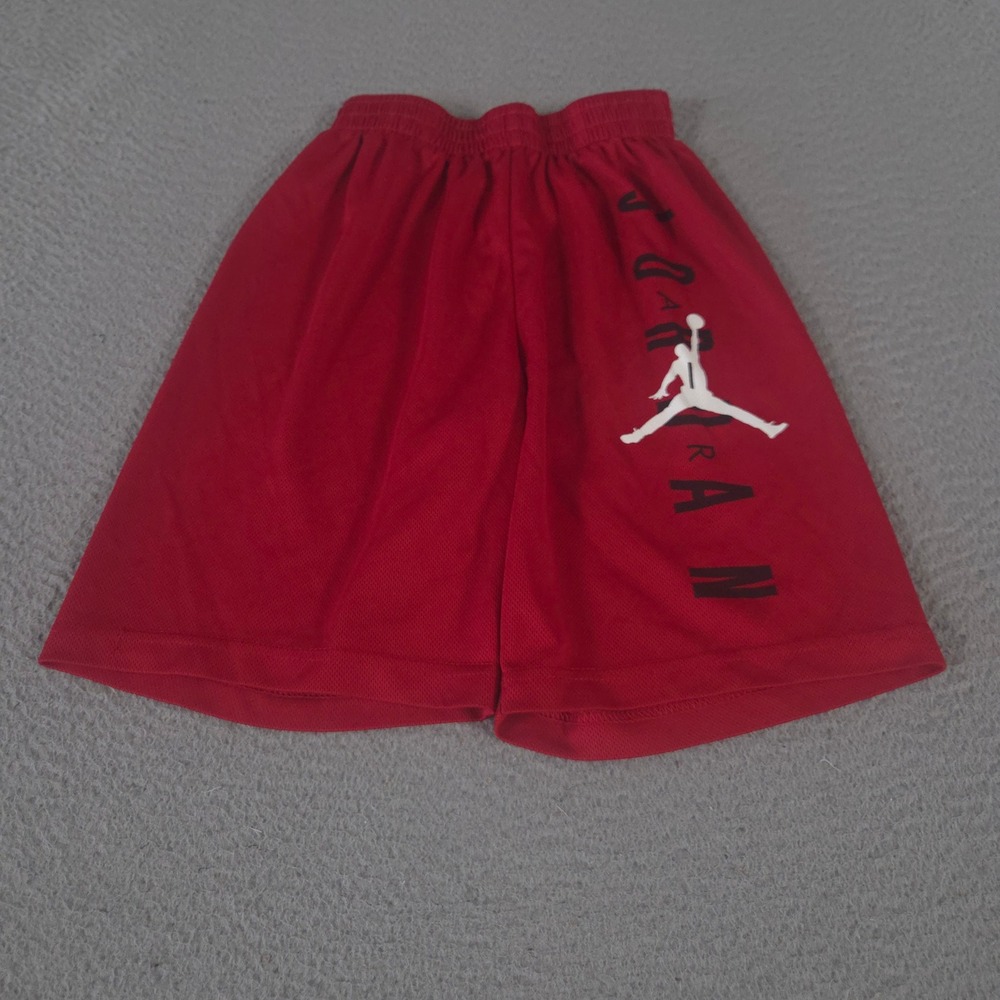 Jordan Shorts Boys M Red Jumpman Logo Mesh Elastic Waist Athletic Basketball